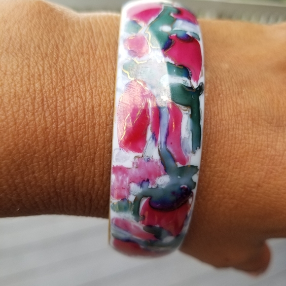 Vintage boho flower  bracelet cloisonne millie savage - Picture 10 of 16